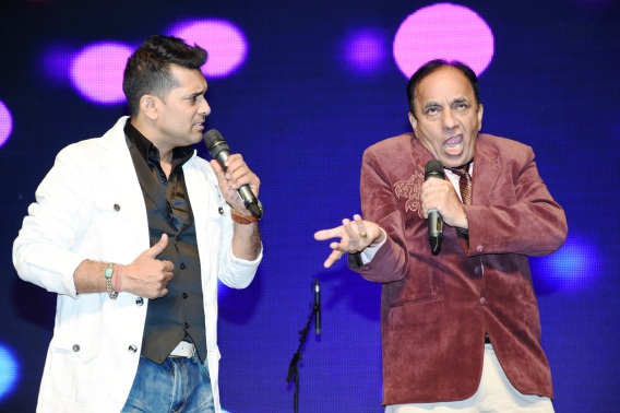 Comedians Deepak Raja & Banwar Lal Jhol at the Global Punjabi Association's Baisakhi Di Raat event..